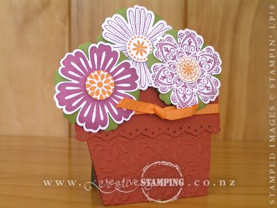 Mixed Bunch Flower Pot Card