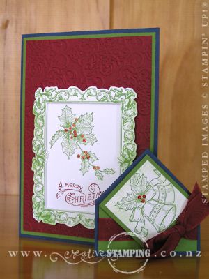 Bells and Boughs Corner Bookmark Christmas Card