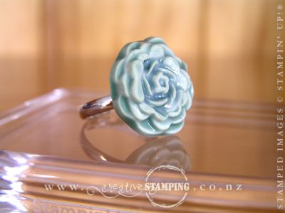 Pistachio Pudding Clay Blossom Ring