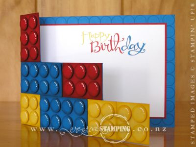 Stampin Up Card Handmade Happy Birthday LEGO card 