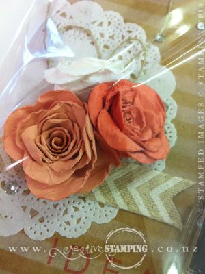 Kraft Grid Journal with Rolled Roses