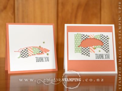 Feathers Washi-Taped Thank You Card - Sweet Sadie