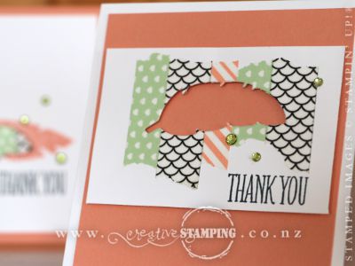Feathers Washi-Taped Thank You Card - Sweet Sadie