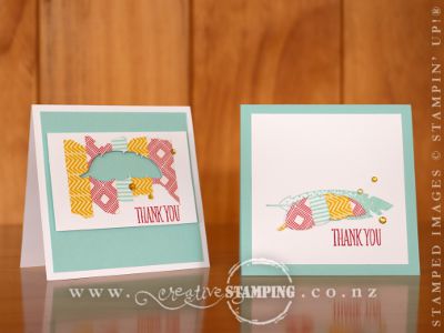 Feathers Washi-Taped Thank You Card - Beach House