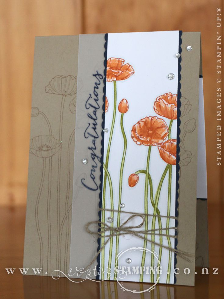 Pleasant Poppies Wedding Card