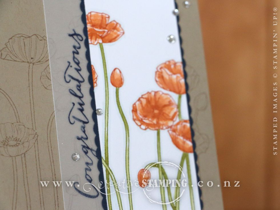 Pleasant Poppies Wedding Card