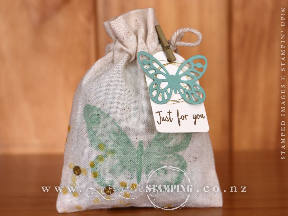 Watercolor Wings Muslin Gift Bag
