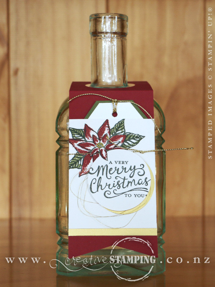 Christmas Poinsettia Bottle Tag