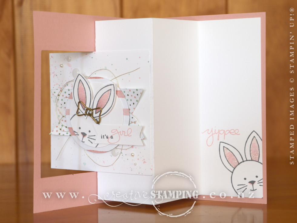 Friends & Flowers Baby Girl Swing Card