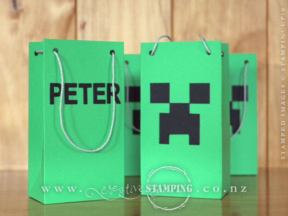 Minecraft Birthday Gift Bags Kristine McNickle Independent Stampin