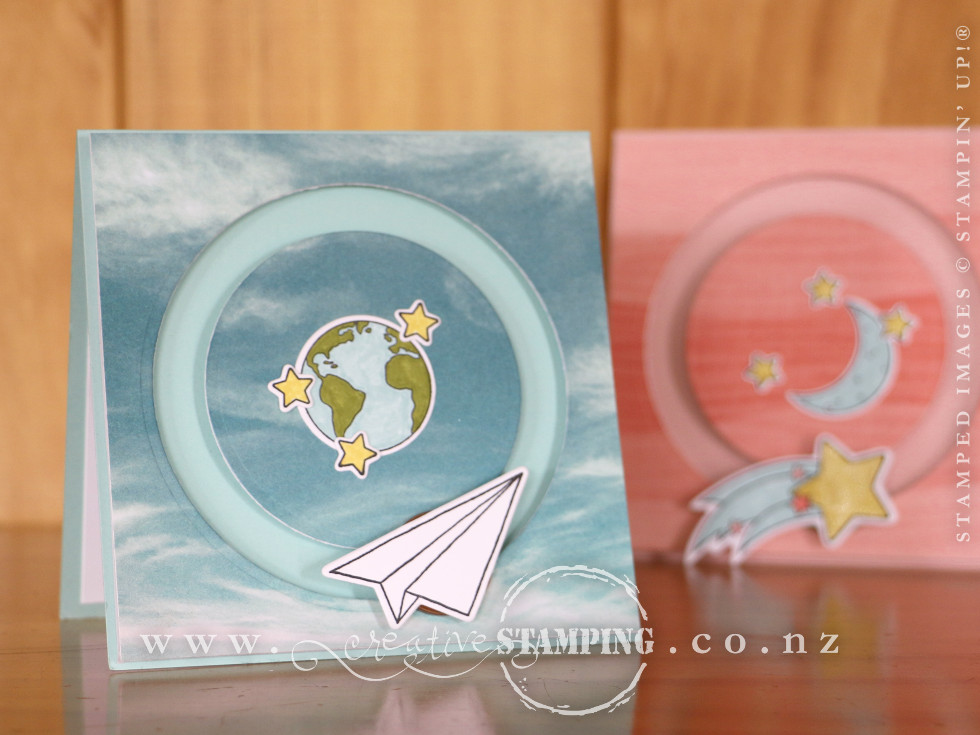 Paper Plane Around-the-World Spinner Card