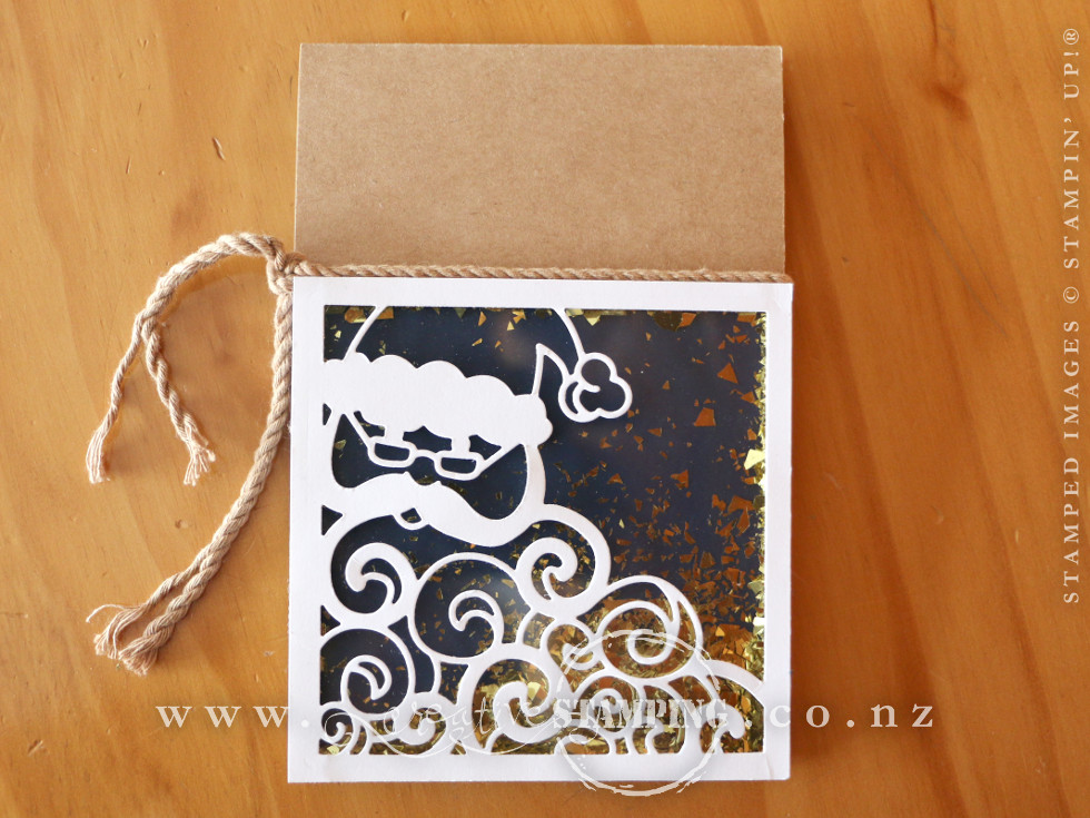 Detailed Santa Easel Shaker Card