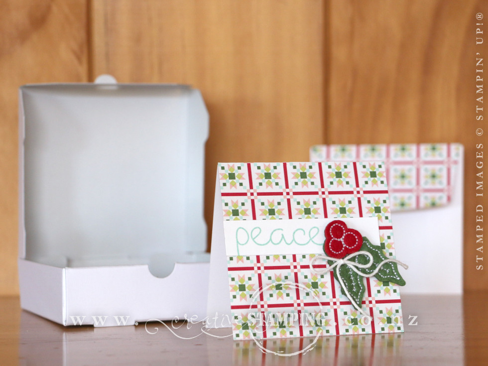 Quilted Christmas 3" x 3" Note Card