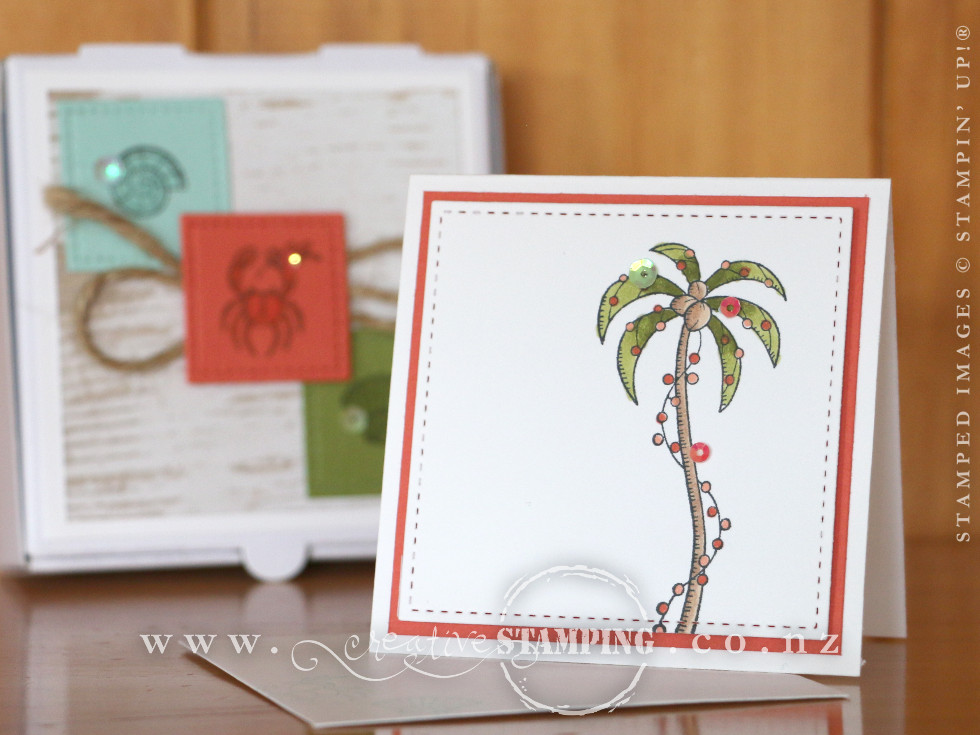 Beachy Little Christmas 3" x 3" Note Card