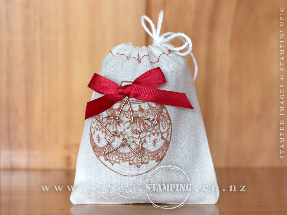 Beautiful Baubles Cotton Santa Bags