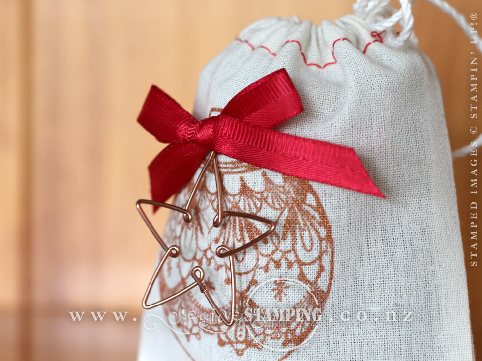 Beautiful Baubles Cotton Santa Bags