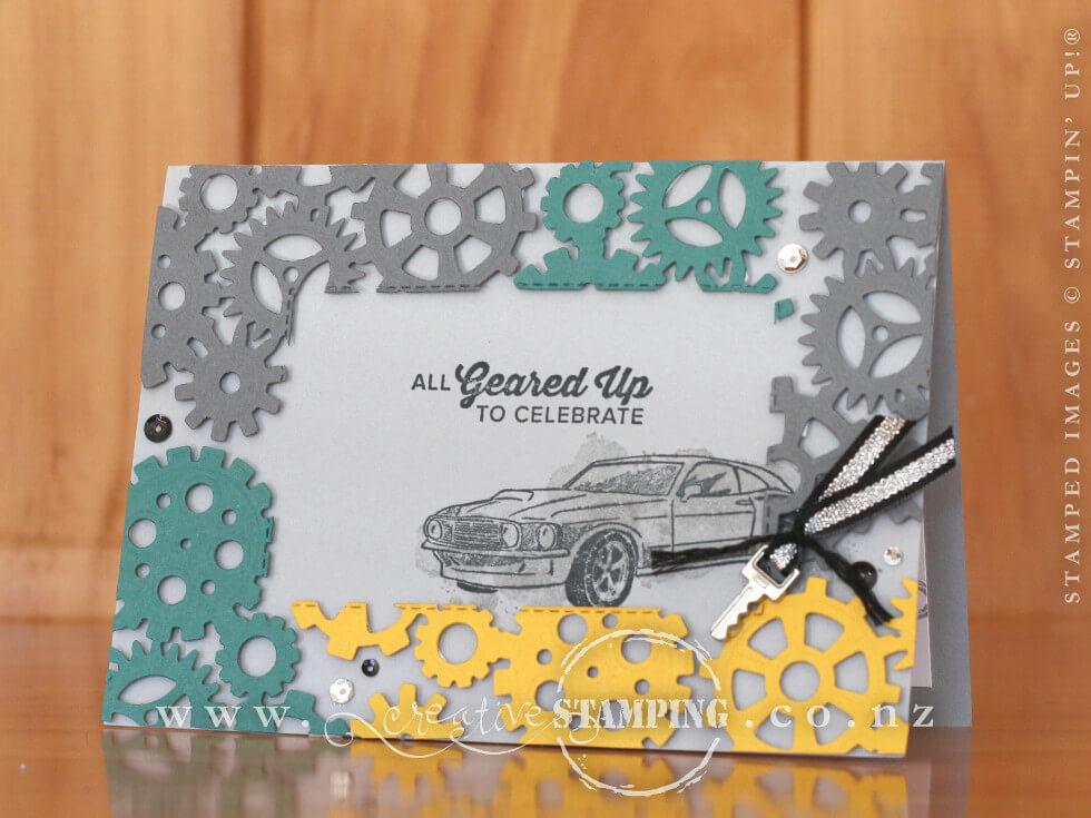 Geared Up Garage Floating Frame Masculine Birthday Card