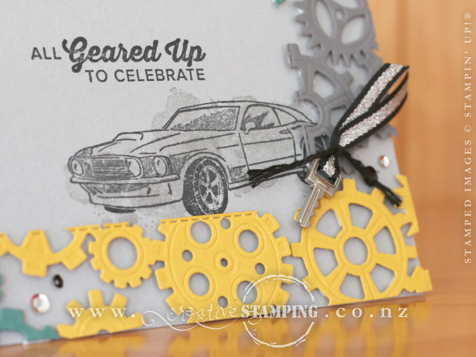Geared Up Garage Floating Frame Masculine Birthday Card