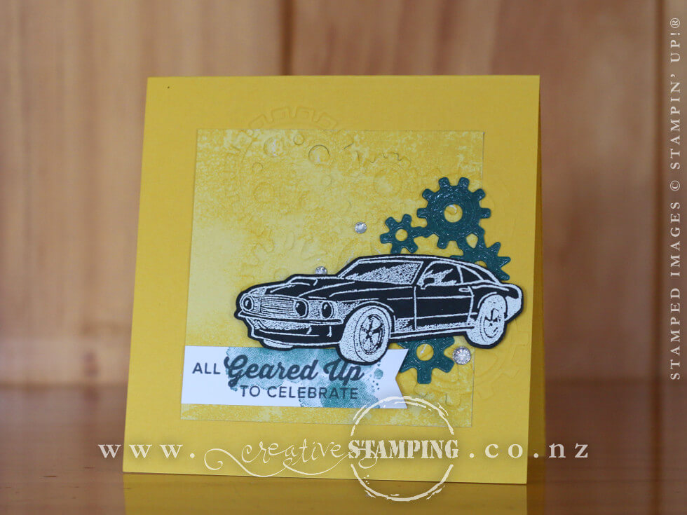 Geared Up Garage Masculine Birthday Card