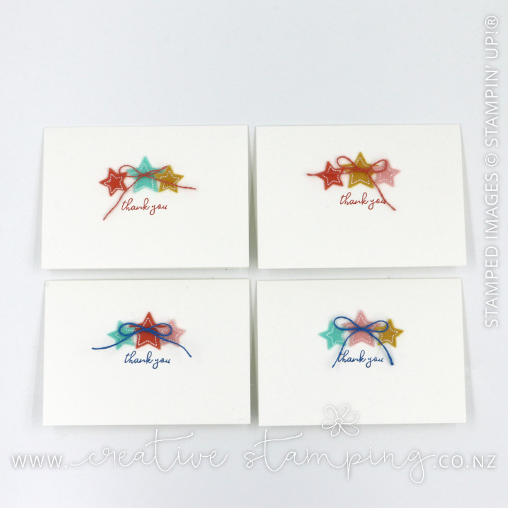 Thirty Thank You Cards using the Follow Your Art Embellishment Kit