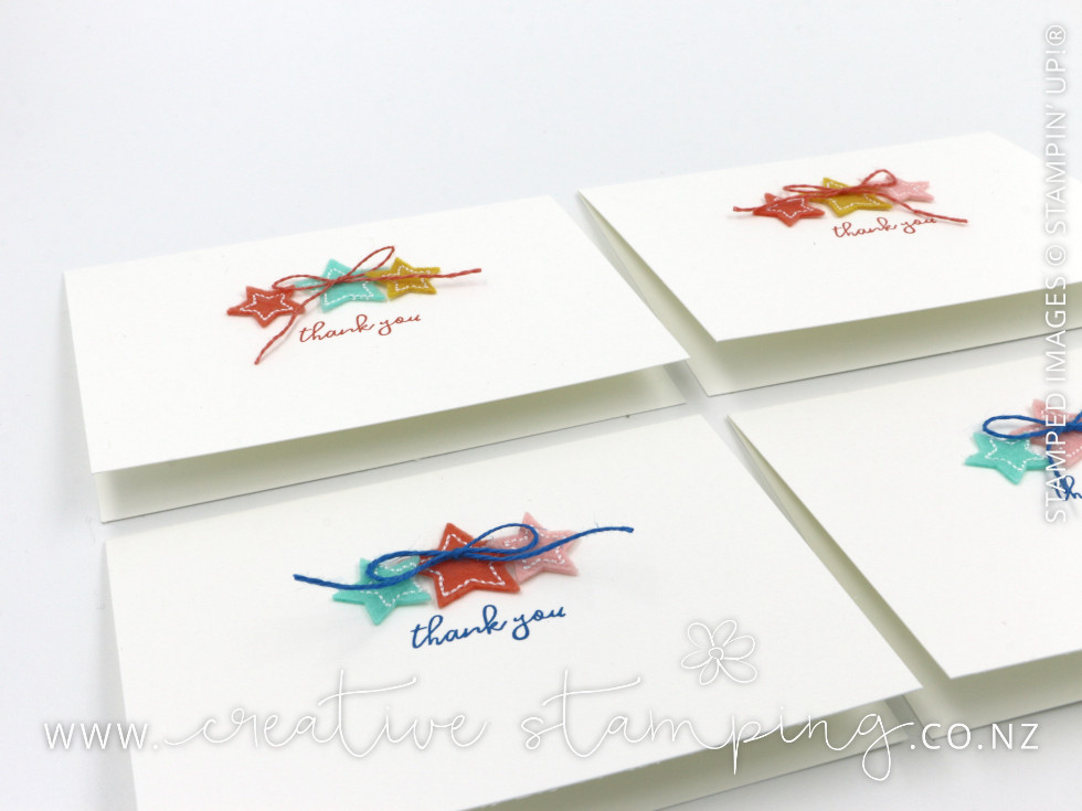 Thirty Thank You Cards using the Follow Your Art Embellishment Kit