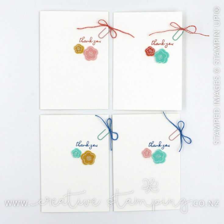 Thirty Thank You Cards using the Follow Your Art Embellishment Kit
