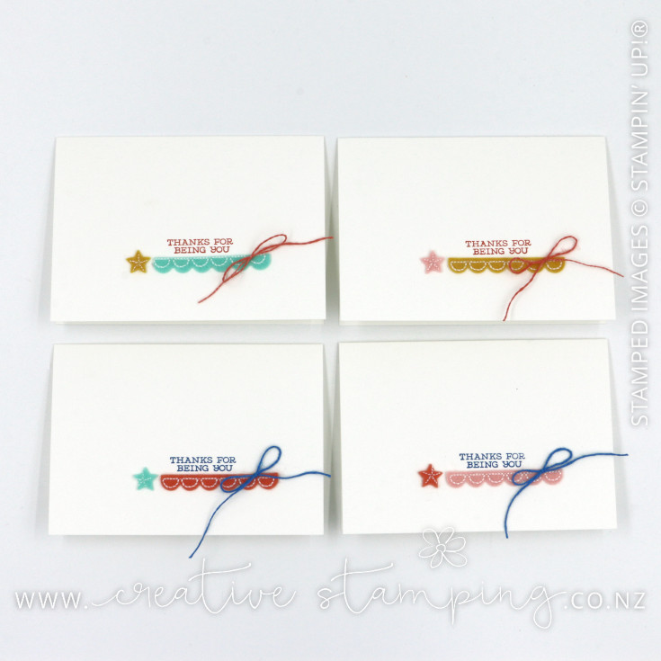 Thirty Thank You Cards using the Follow Your Art Embellishment Kit