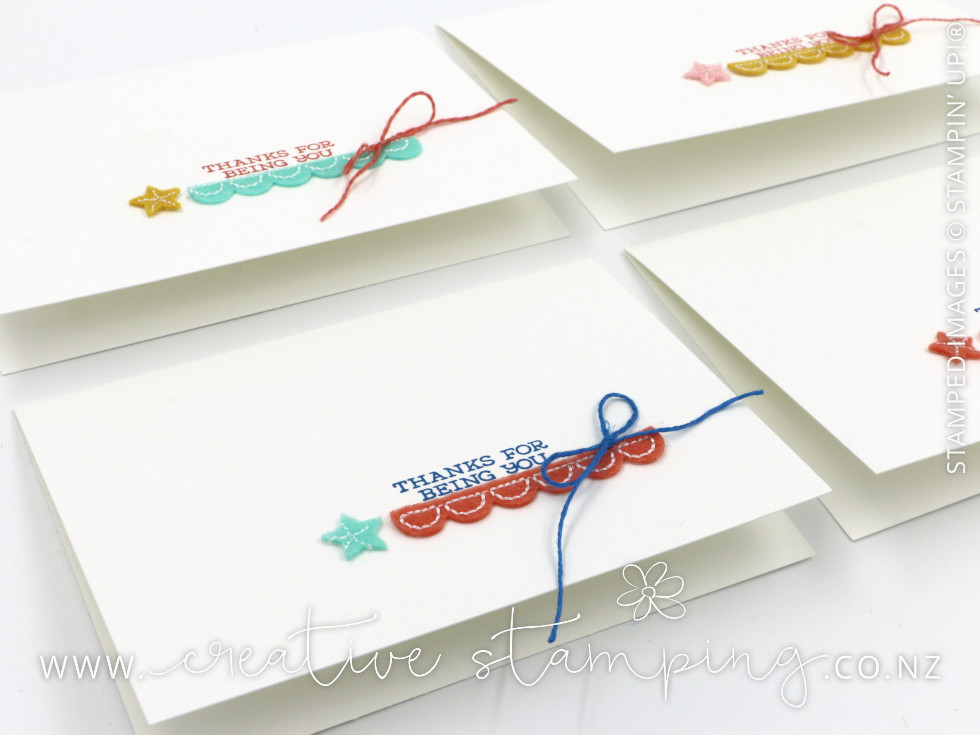 Thirty Thank You Cards using the Follow Your Art Embellishment Kit