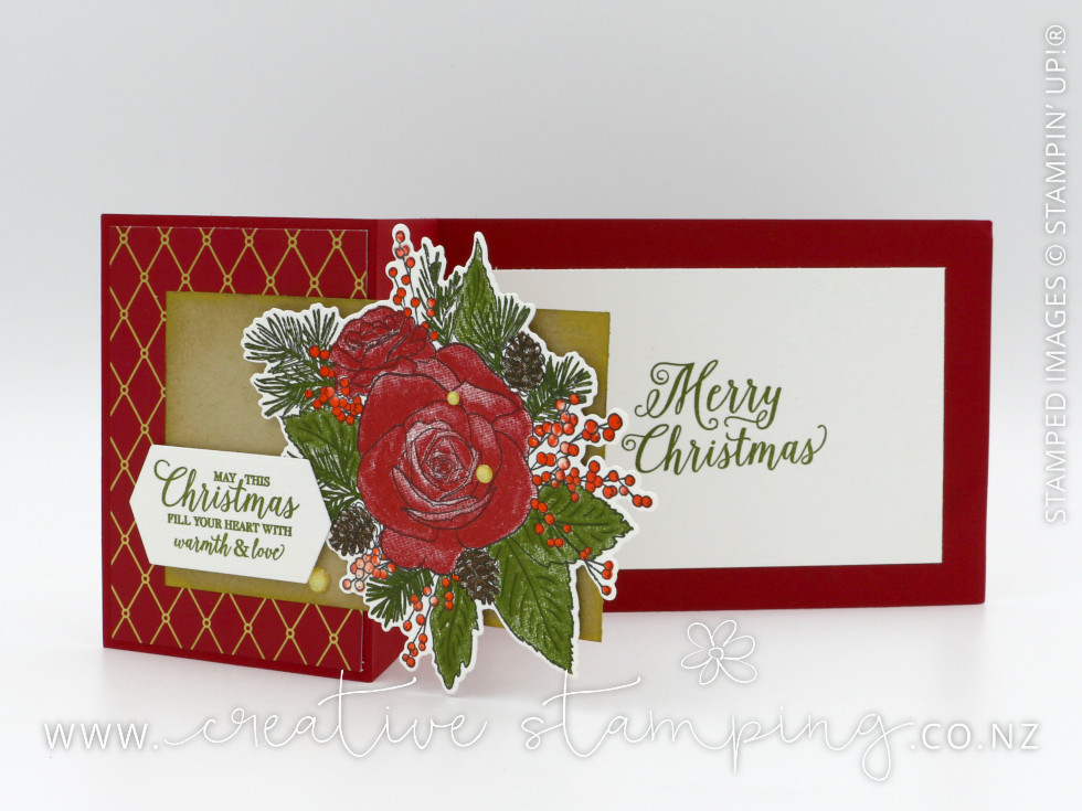 Christmas Rose Z-Fold Card