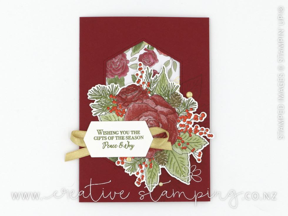 Christmas Rose Tri-Fold Card