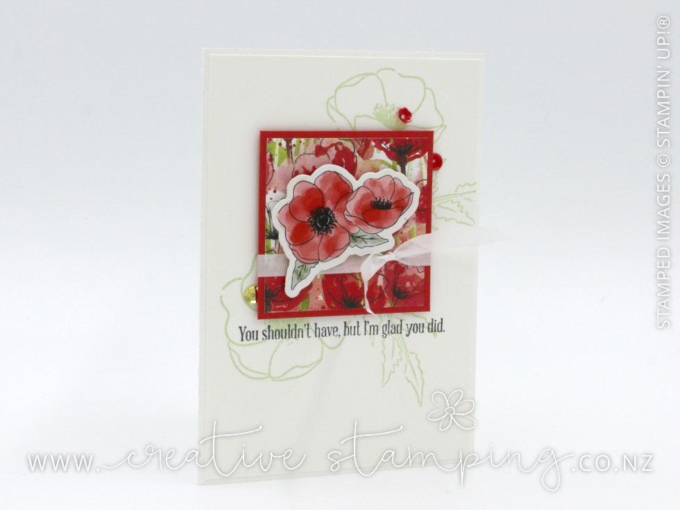 Painted Poppies Thank You Note Card