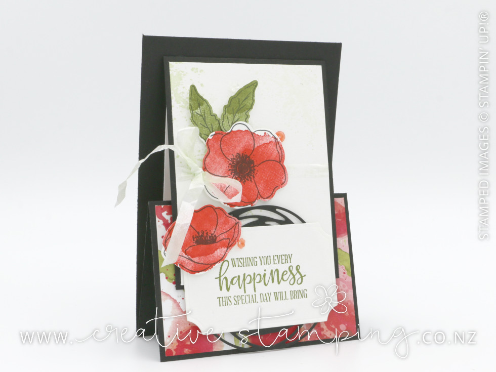 Painted Poppies Z-Fold Birthday Gift Card Holder