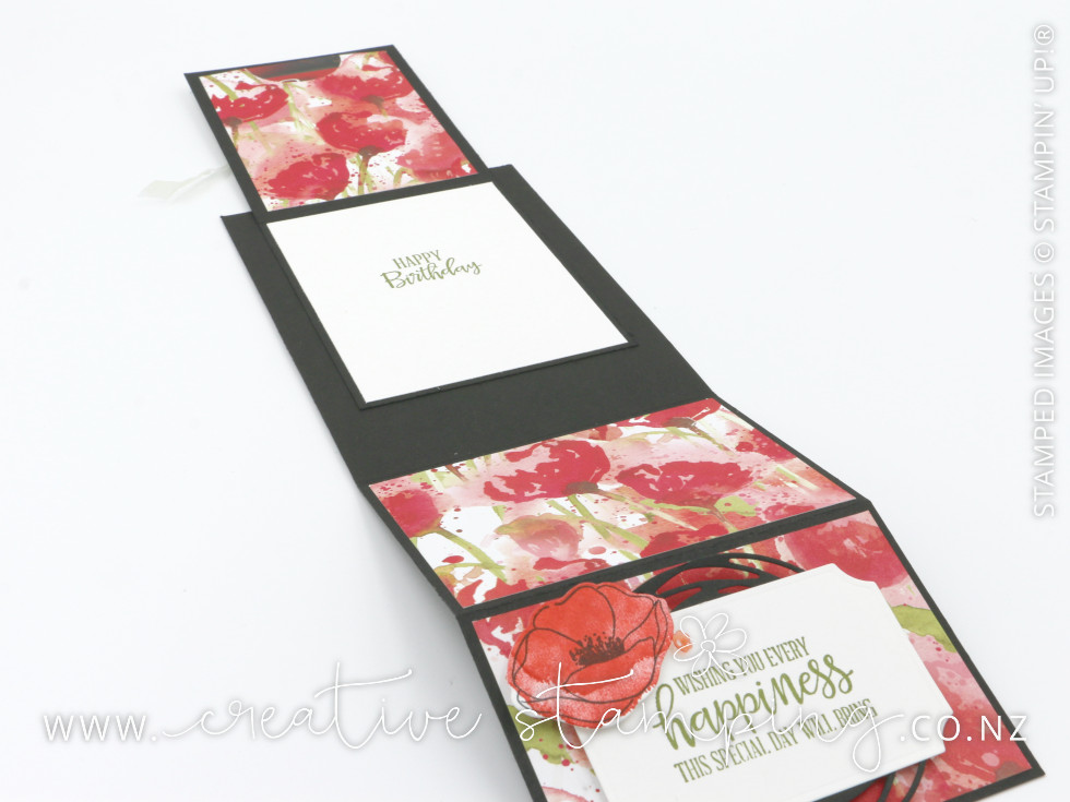 Painted Poppies Z-Fold Birthday Gift Card Holder