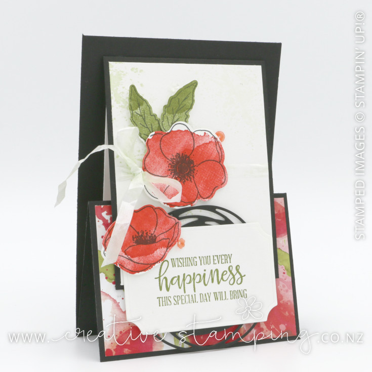 Painted Poppies Z-Fold Birthday Gift Card Holder