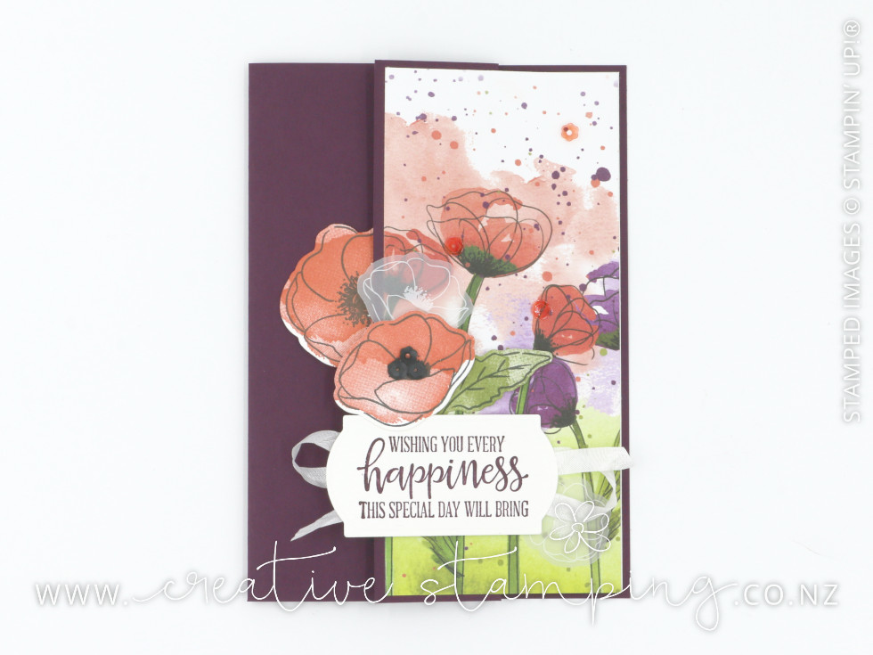 Painted Poppies Three-Panel Tri-Fold Birthday Card
