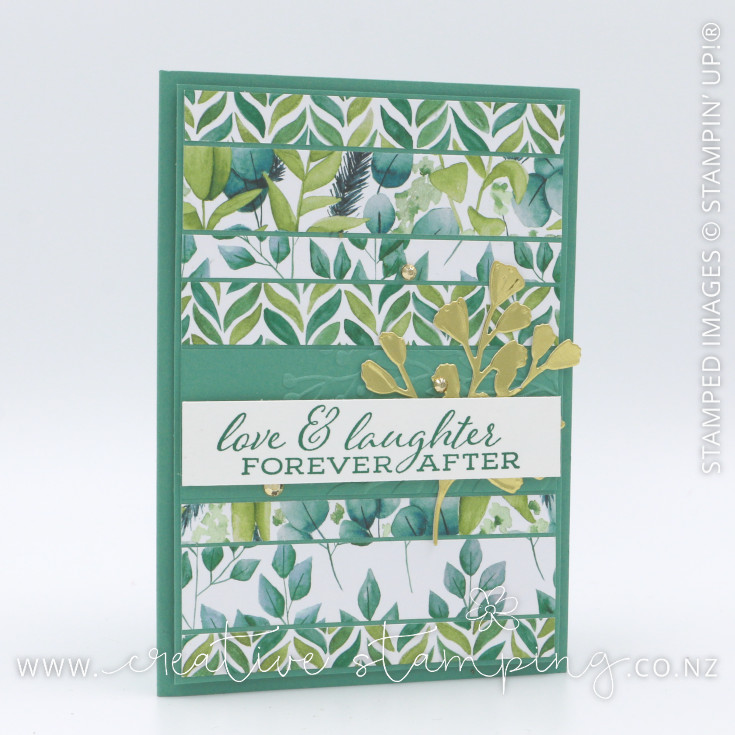 Forever Greenery Scrappy Strip Wedding Card