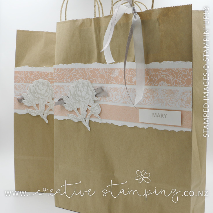 Prized Peony Kraft Gift Bags