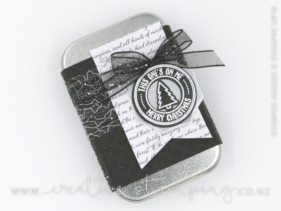 Warm Hugs Black and White Christmas Rectangle Tin