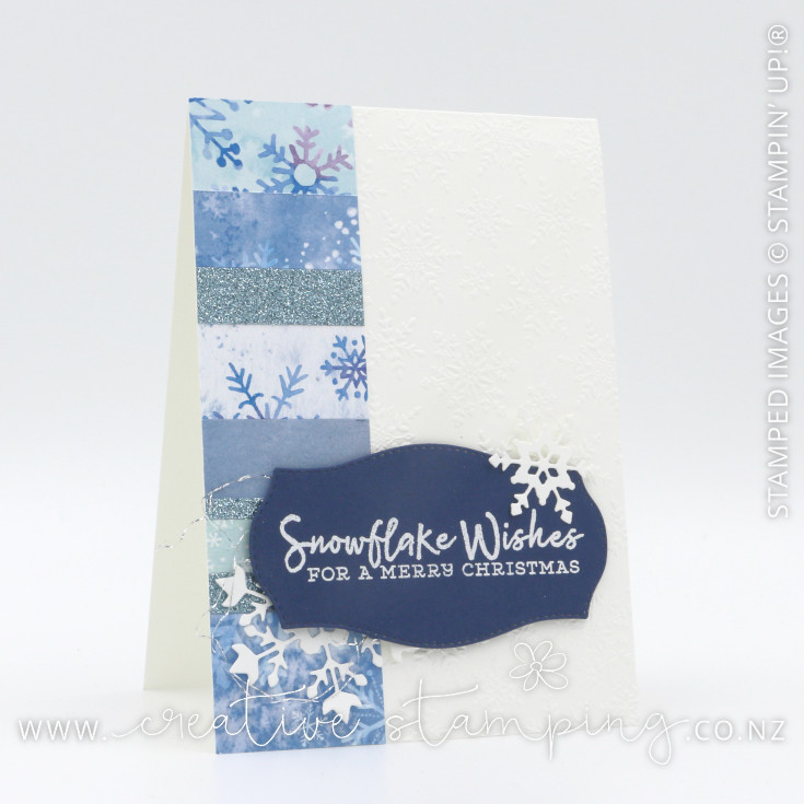 Snowflake Wishes Scrappy Strip Christmas Card