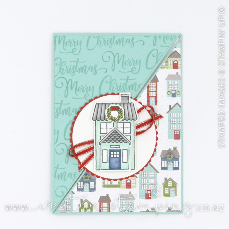 Trimming the Town Double-Triangle Christmas Card