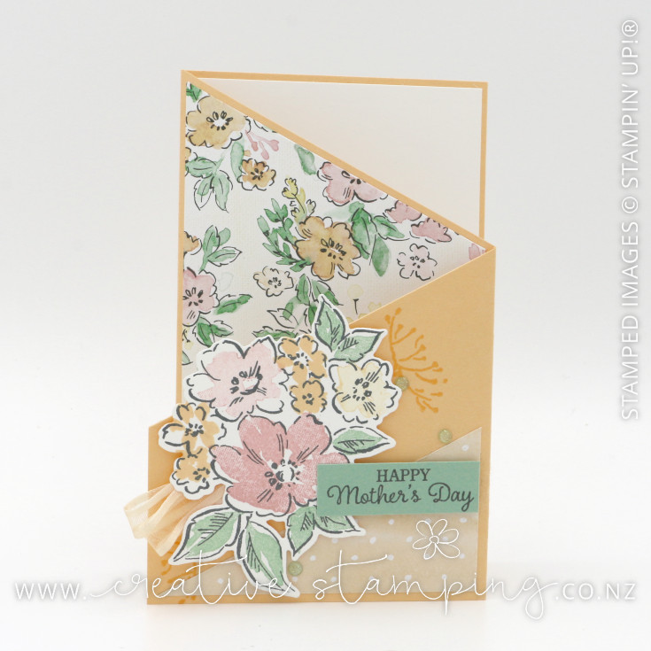 Hand-Penned Petals Angled Z-Fold Mother's Day Card