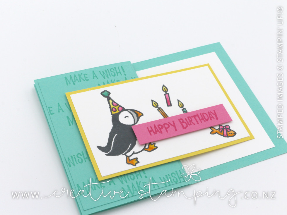 Party Puffins Z-Fold Birthday Card