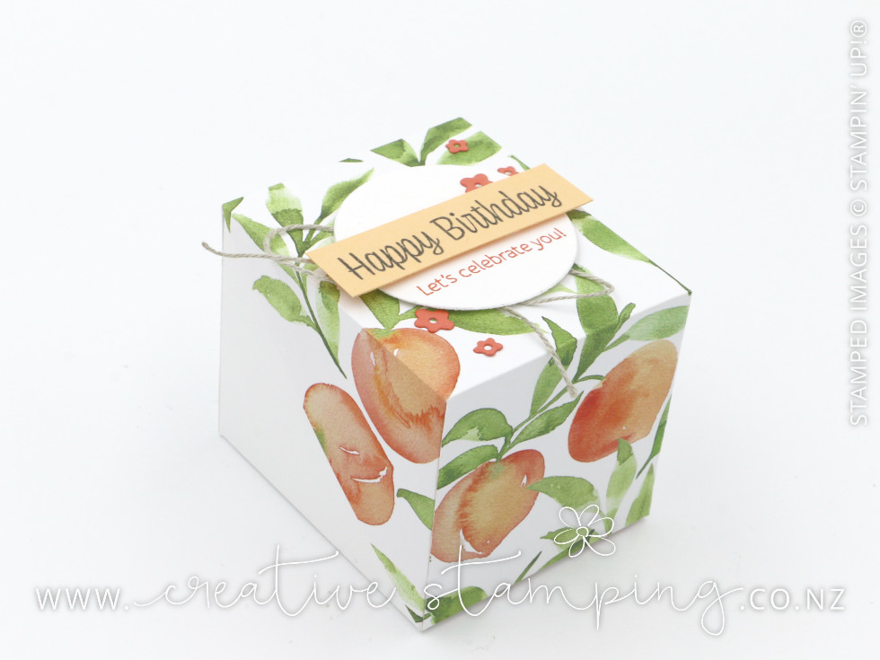 Sweet as a Peach Diagonal Hinged Gift Box with Mini Jam Jar