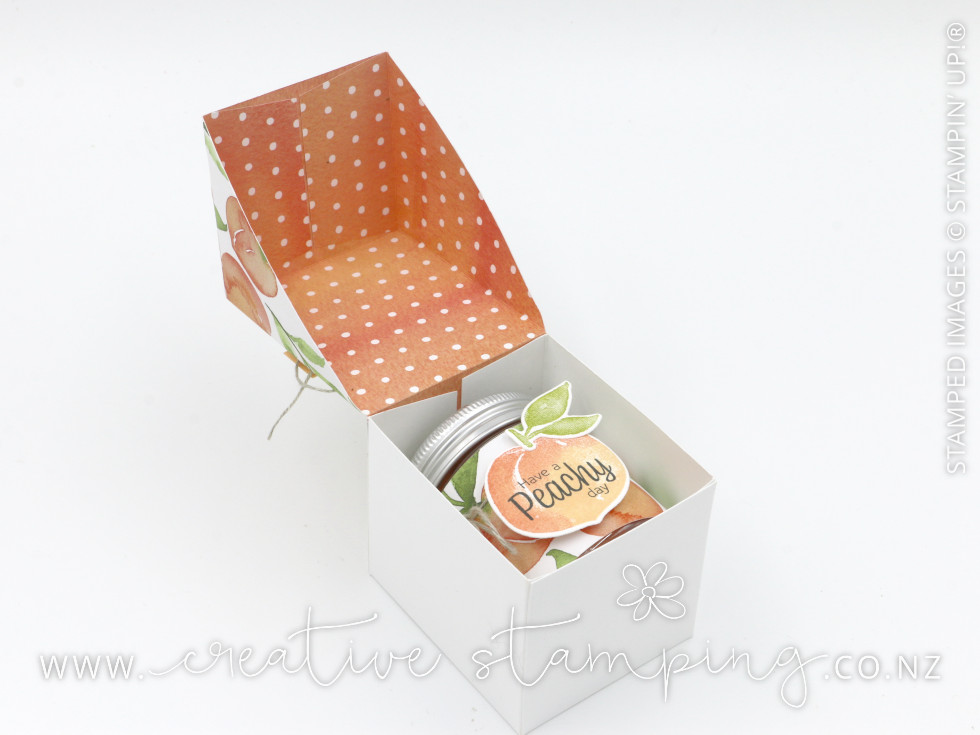 Sweet as a Peach Diagonal Hinged Gift Box with Mini Jam Jar