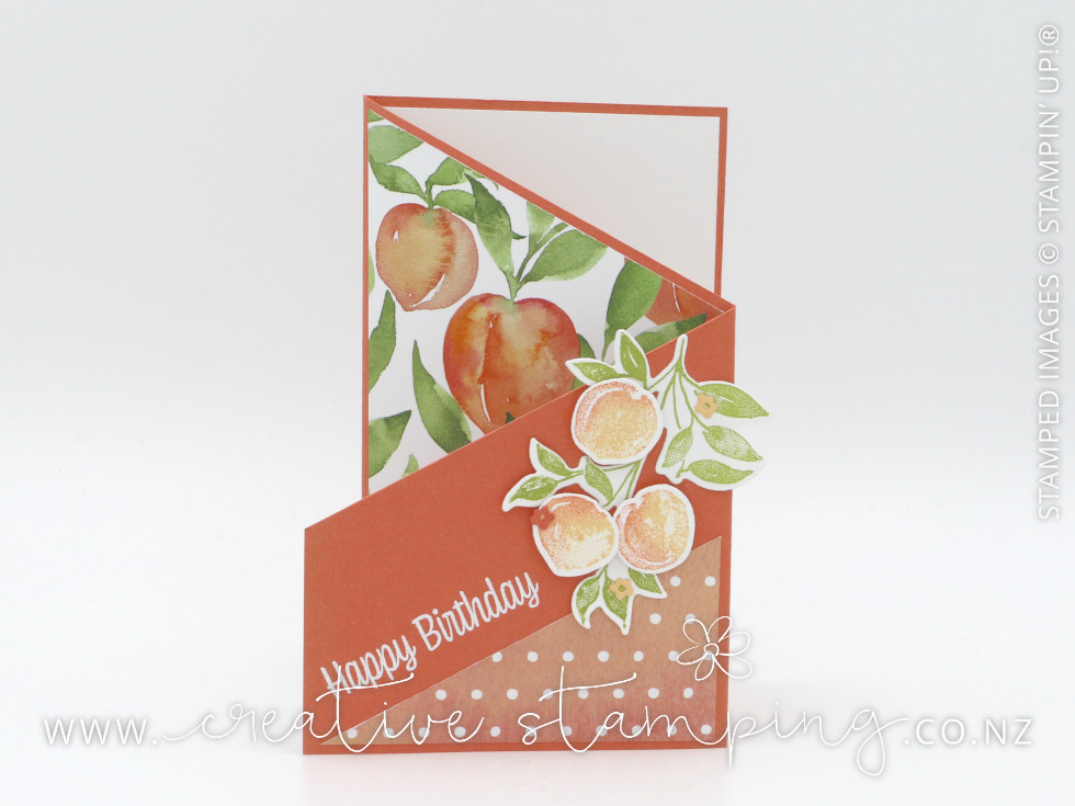 Sweet as a Peach Angled Z-Fold Birthday Card