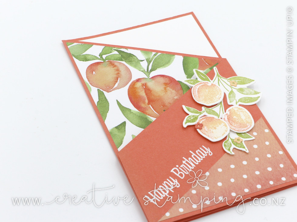 Sweet as a Peach Angled Z-Fold Birthday Card