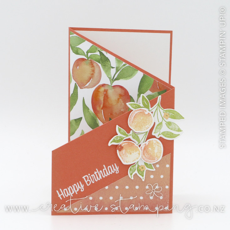 Sweet as a Peach Angled Z-Fold Birthday Card