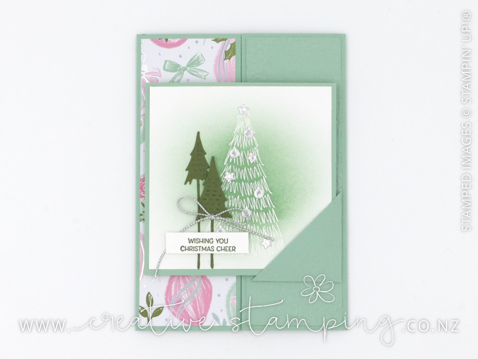Whimsical Trees Latched Gatefold Christmas Card