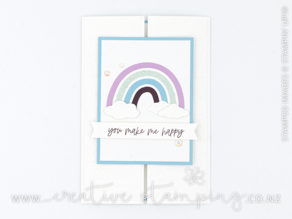 Rainbow of Happiness Latched Gatefold Card