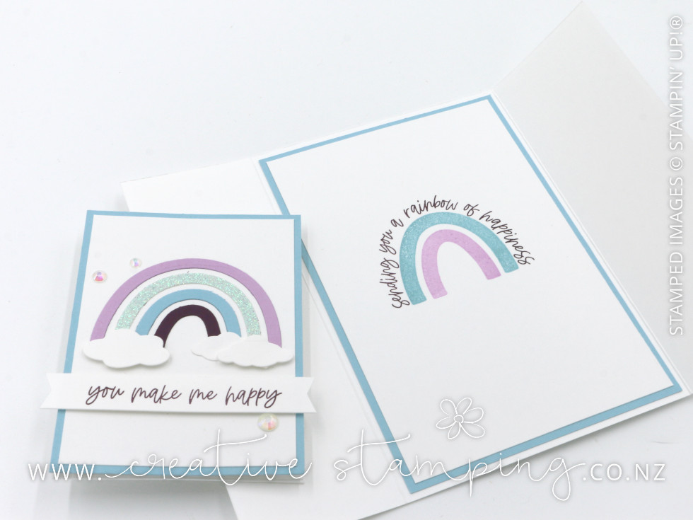 Rainbow of Happiness Latched Gatefold Card